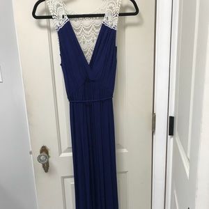 Motherhood maternity long blue dress